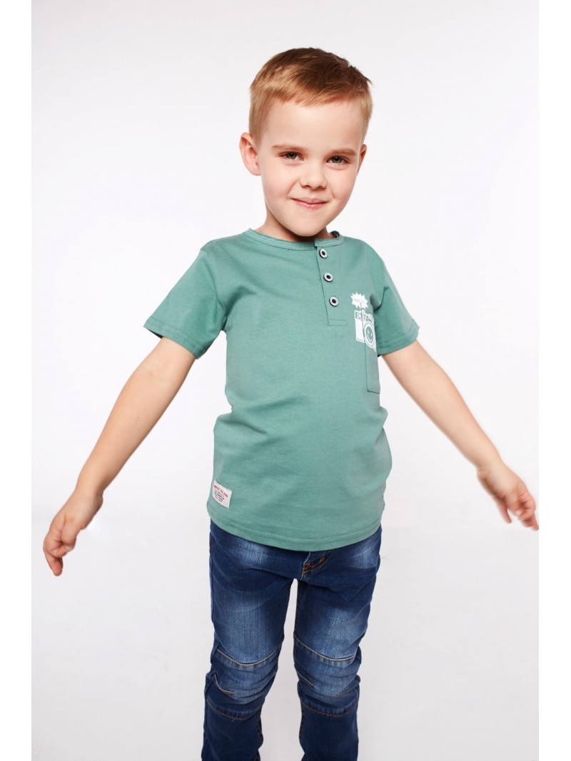 Jungen-T-Shirt mit grünen Knöpfen NDZ4482 – Online-Shop – Boutique